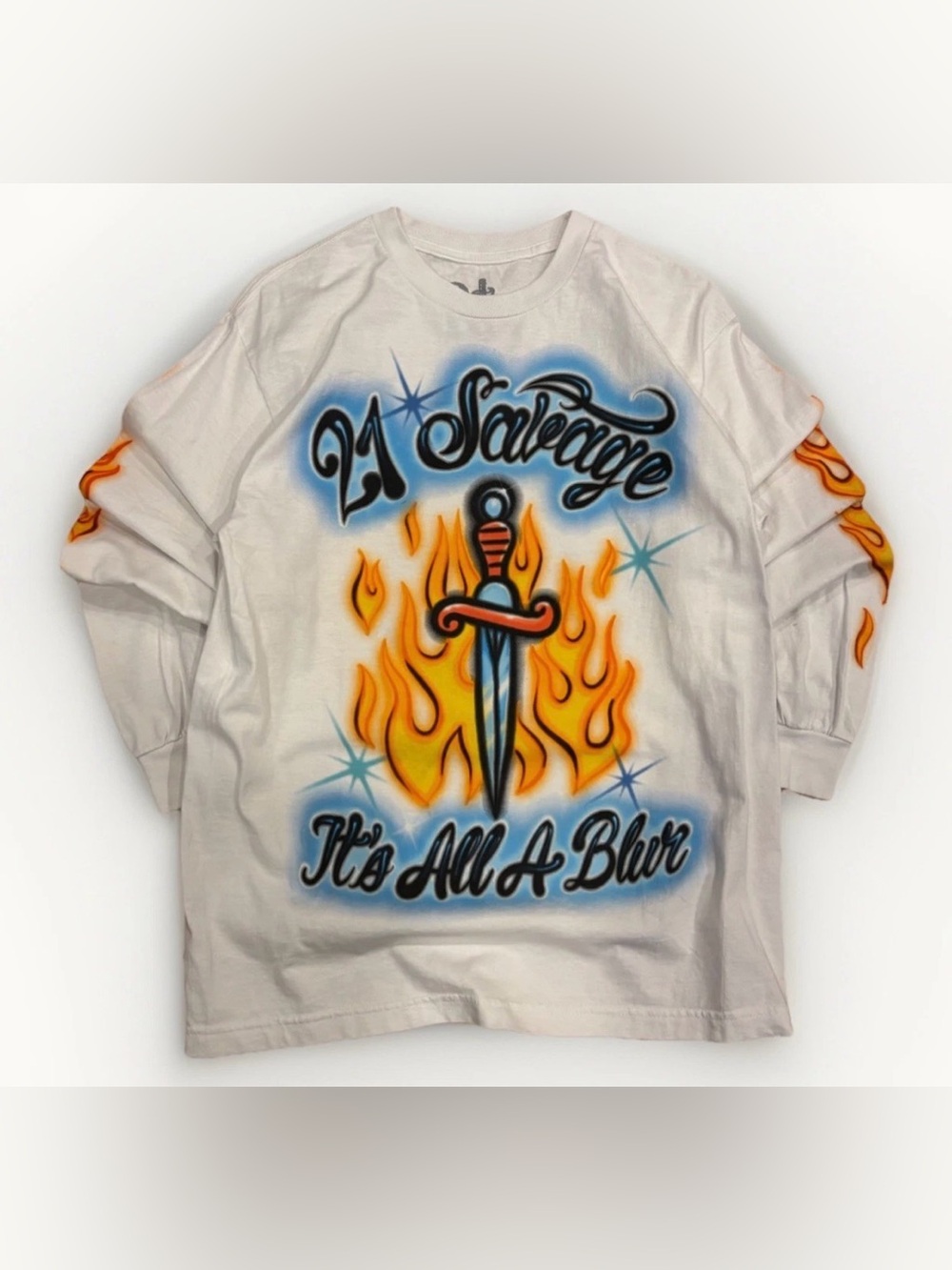 21 Savage x Drake Long Sleeve Shirt It’s All A Blur Airbrush Tour Merch Medium